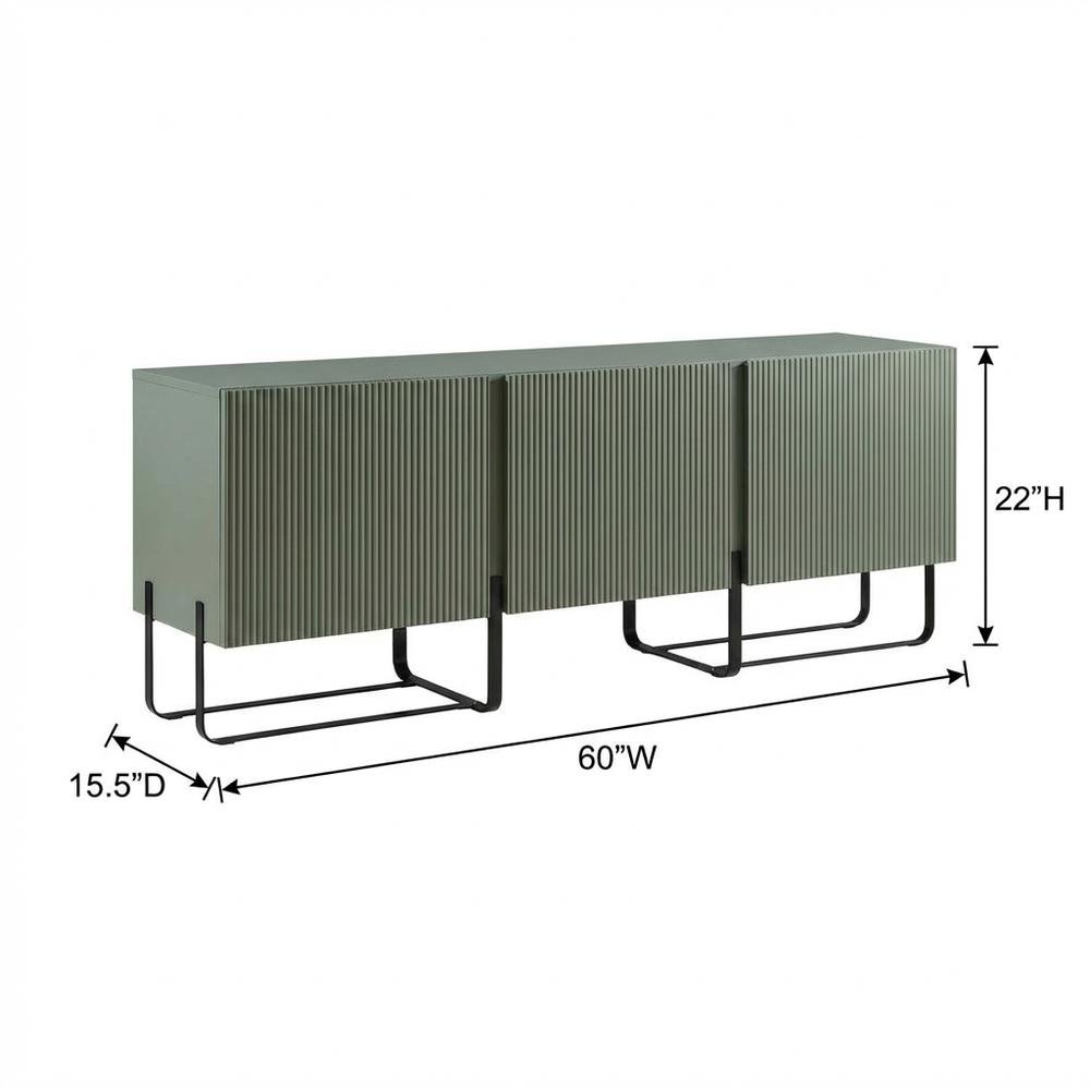 Modern wood TV stand with 3 cabinets for living rooms. Picture 7