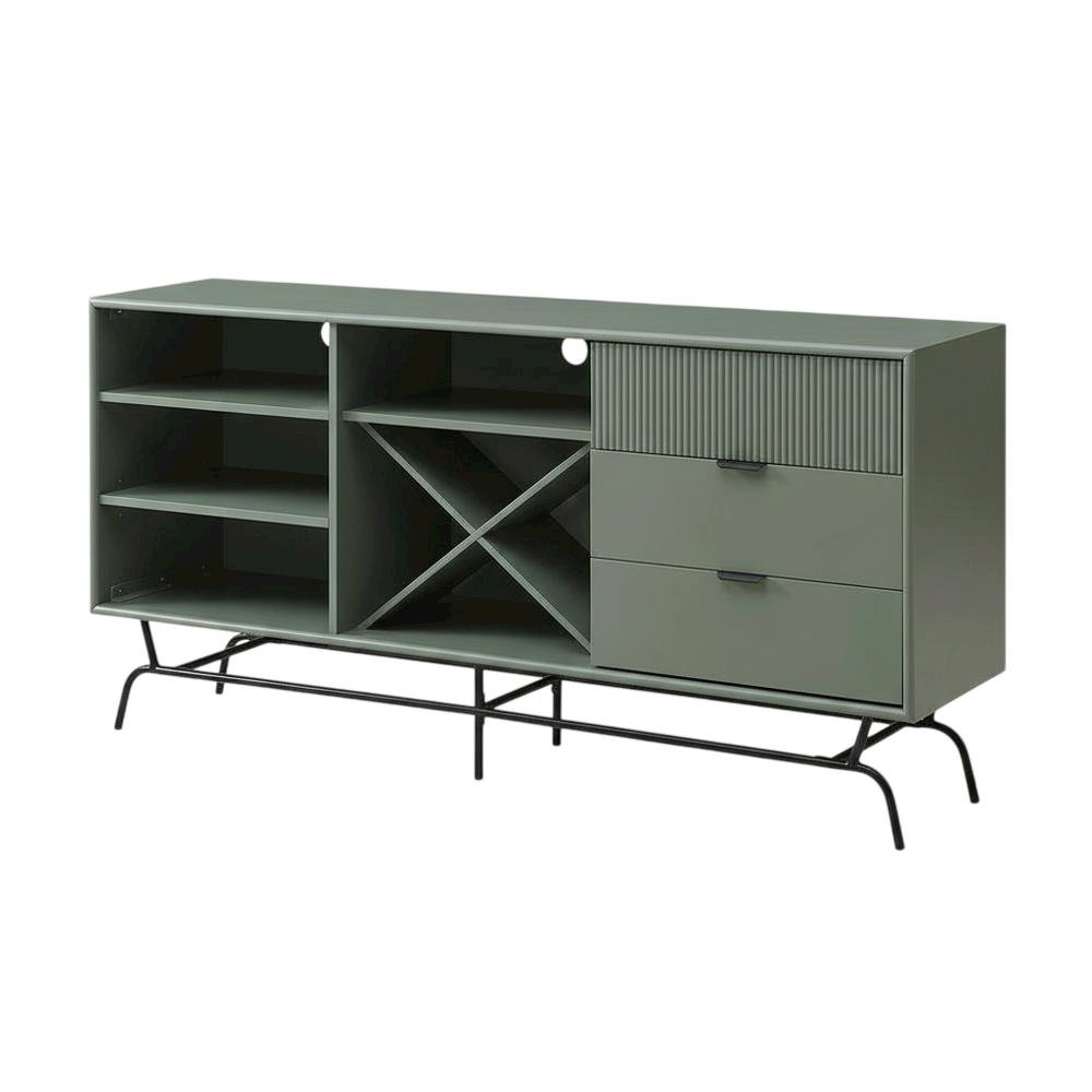 Finish TV Stand with 3-Drawers and 4 Shelves for Modern Living. Picture 1