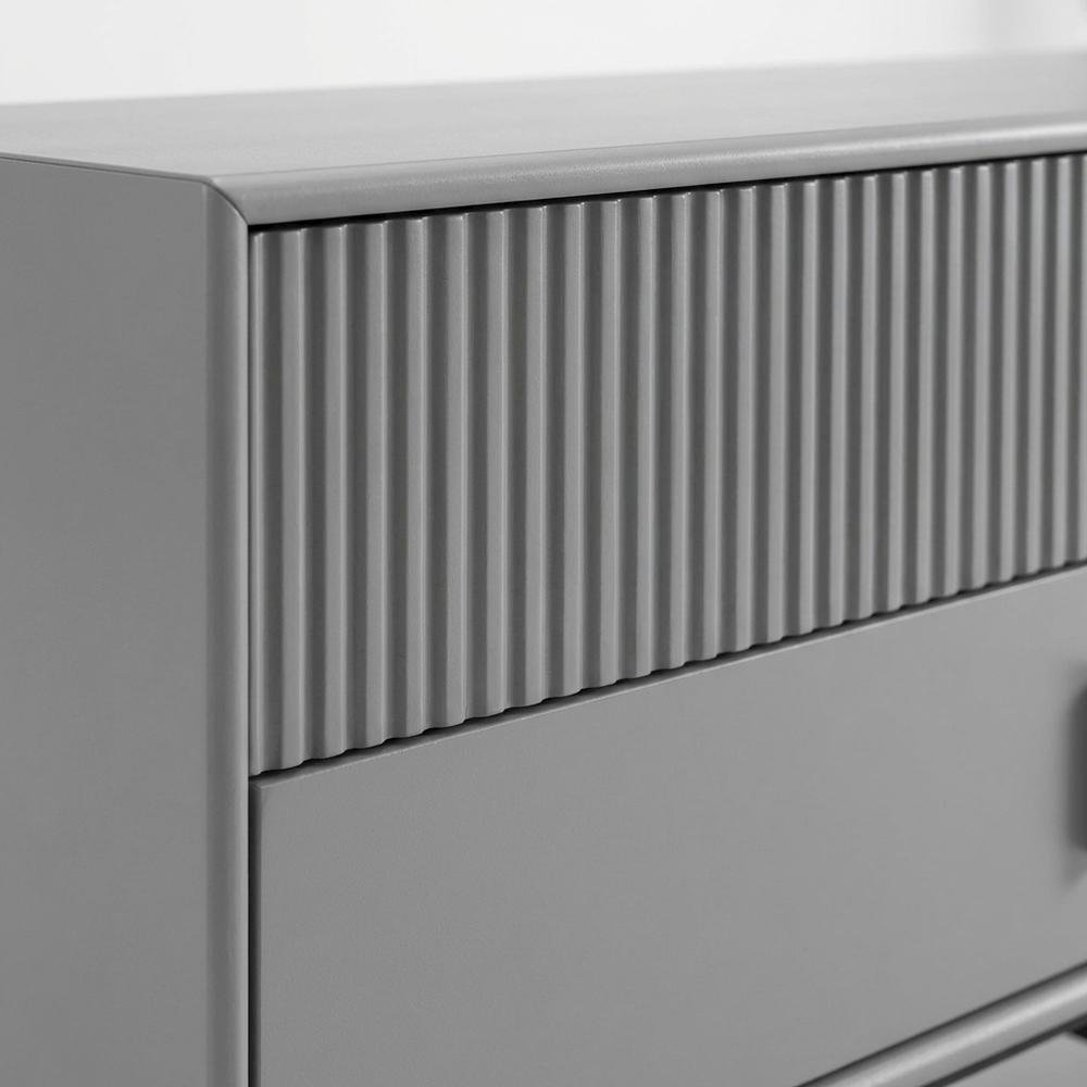 Contemporary Gray TV Stand, TVs up to 65 inches, engineered wood construction. Picture 5