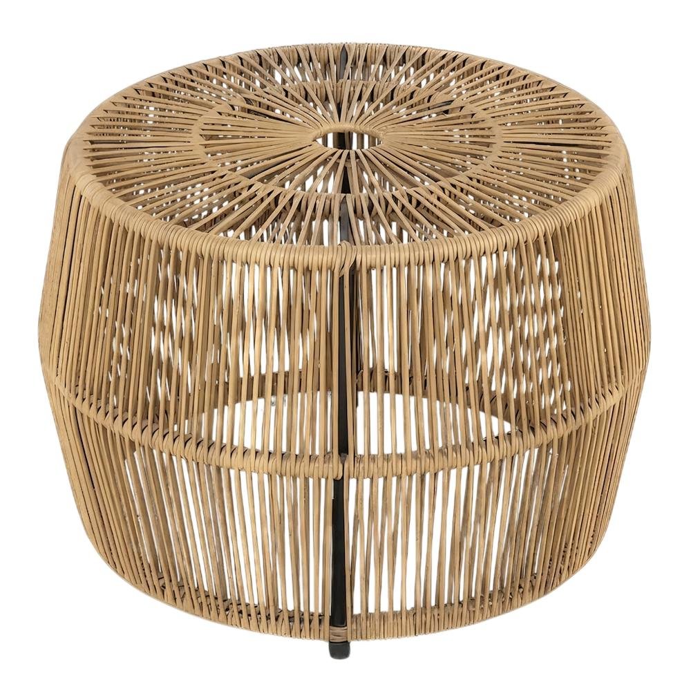 Wicker Round Outdoor Coffee Table with Durable Weave and Resistant Finish. Picture 1
