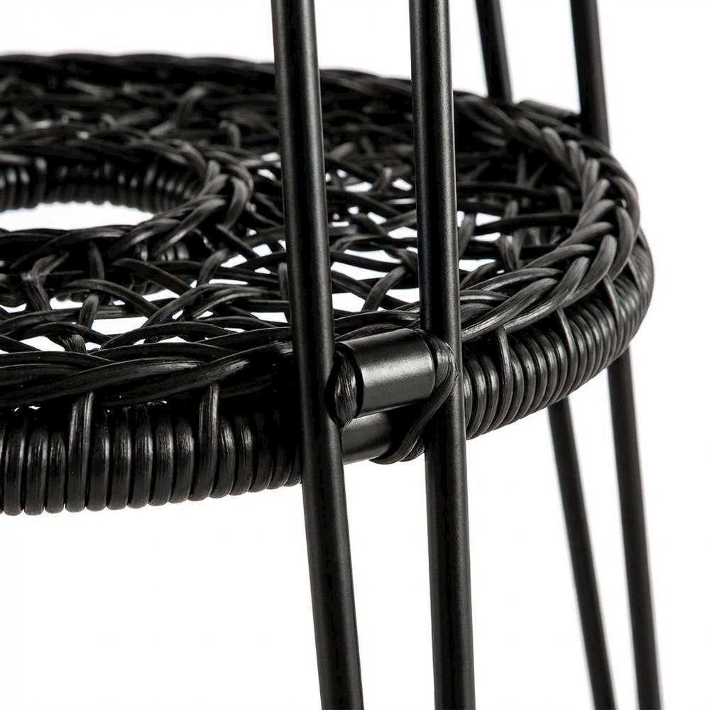 Black Wicker Outdoor Coffee Table with Durable Construction and Stylish Design. Picture 6