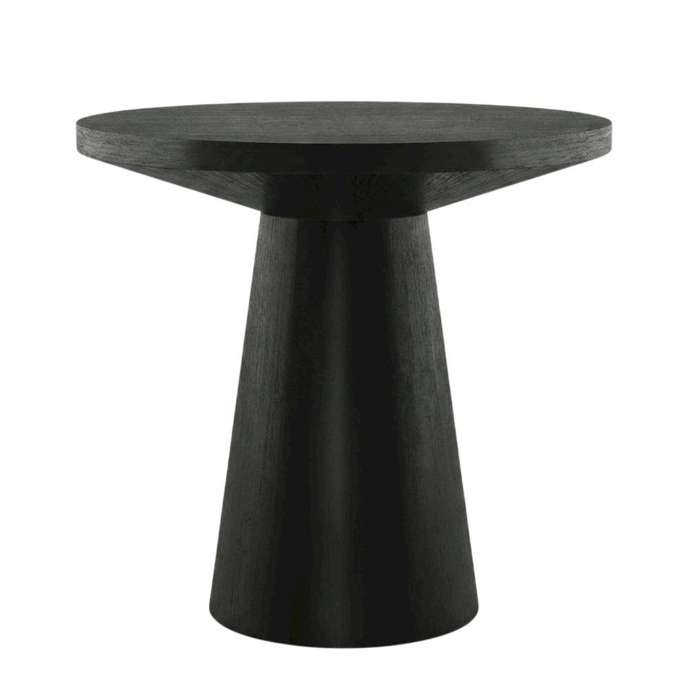 Round Solid Wood End Table with Pedestal Base for Living Room. Picture 1