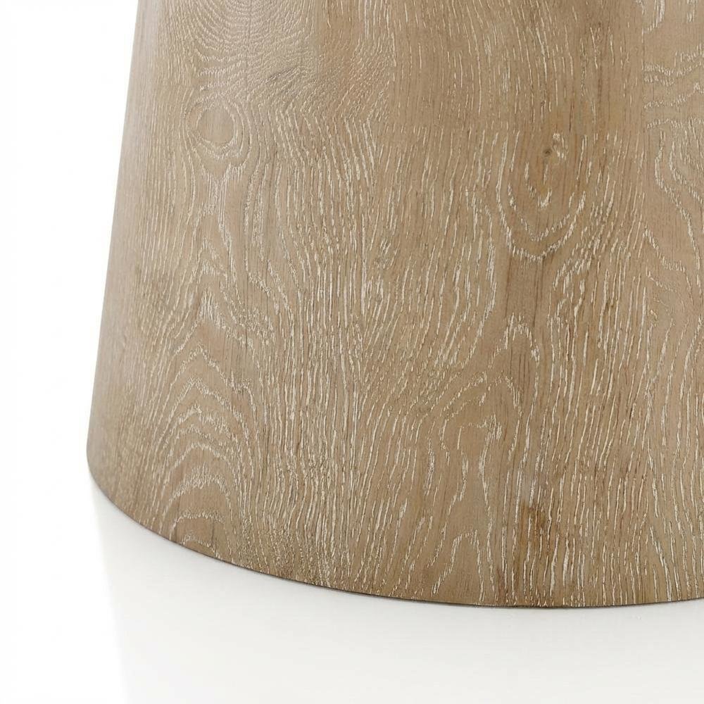 Round Solid Wood End Table with Pedestal Base for Living Room Decor. Picture 6