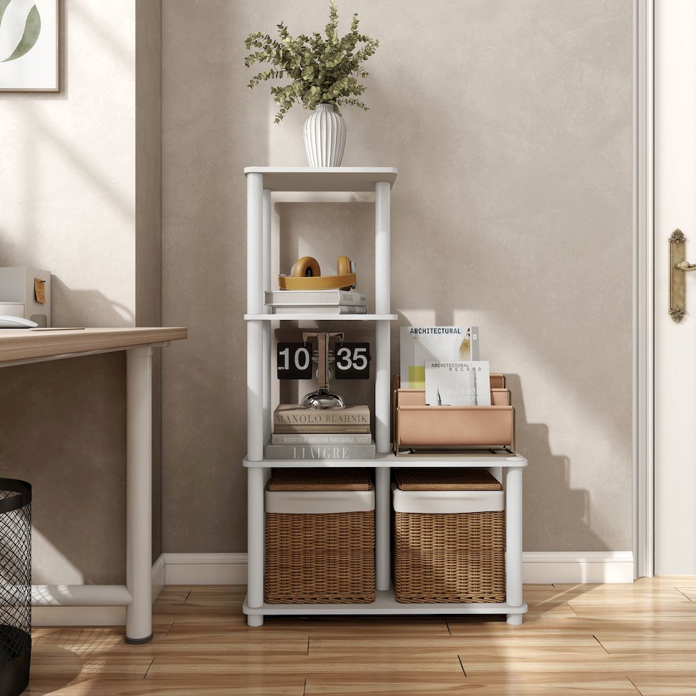 Seni 4-Cube Shelves Wood Open Bookcase. Picture 5