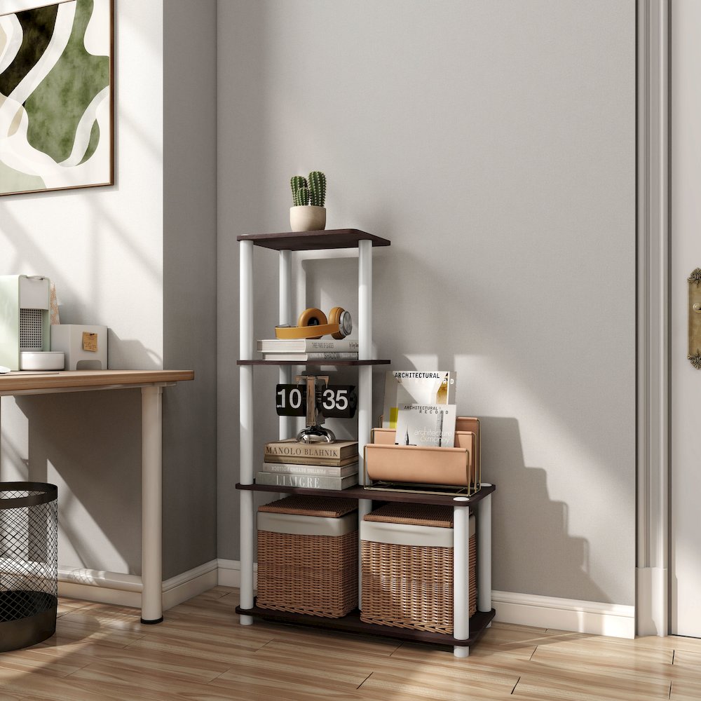 Seni 4-Cube Shelves Wood Open Bookcase. Picture 5