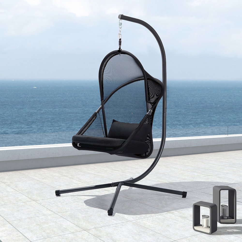 Sway UV-Resistant Foldable Patio Swing Chair with Cushions. Picture 8
