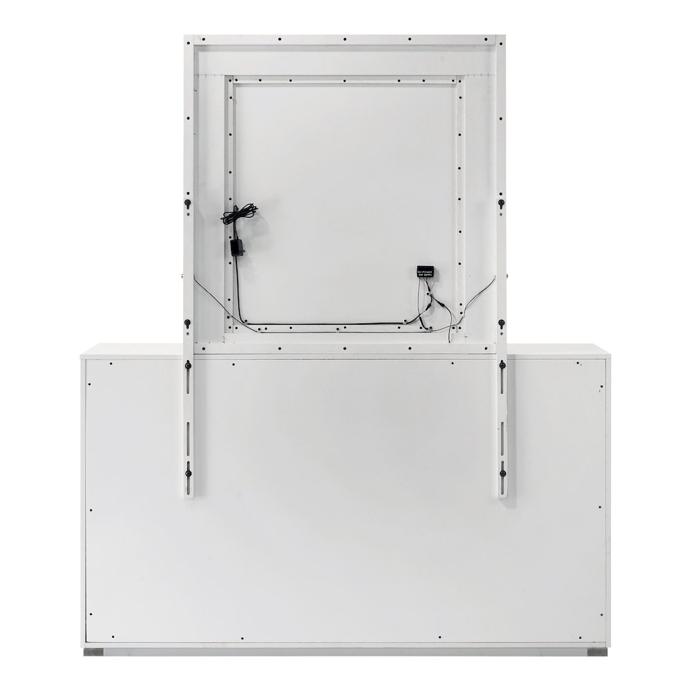 Wellan Modern 2-Piece Dresser and Mirror Set in White. Picture 3