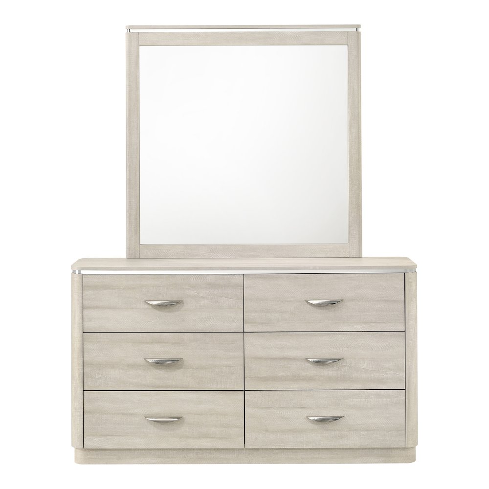 Ventur 6-Drawer Dresser With Mirror in Dusty Gray. Picture 2