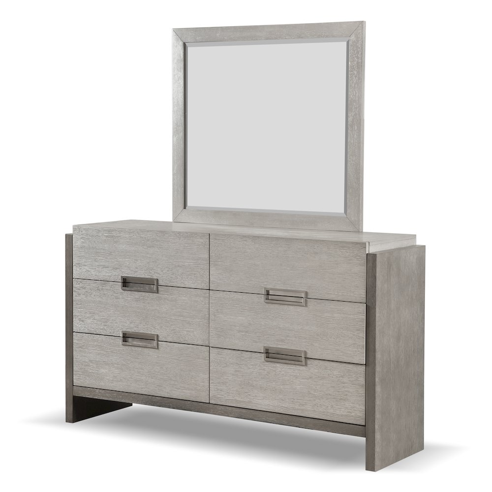 Yasgard 2-Piece Solid Wood Dresser and Mirror Set in Gray. Picture 3