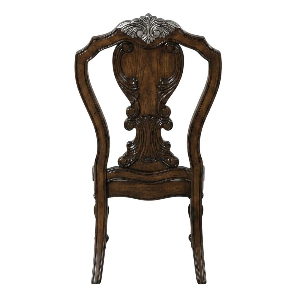 Dark Brown Upholstered Dining Side Chairs with Cushioned Seating, Set of 2. Picture 4