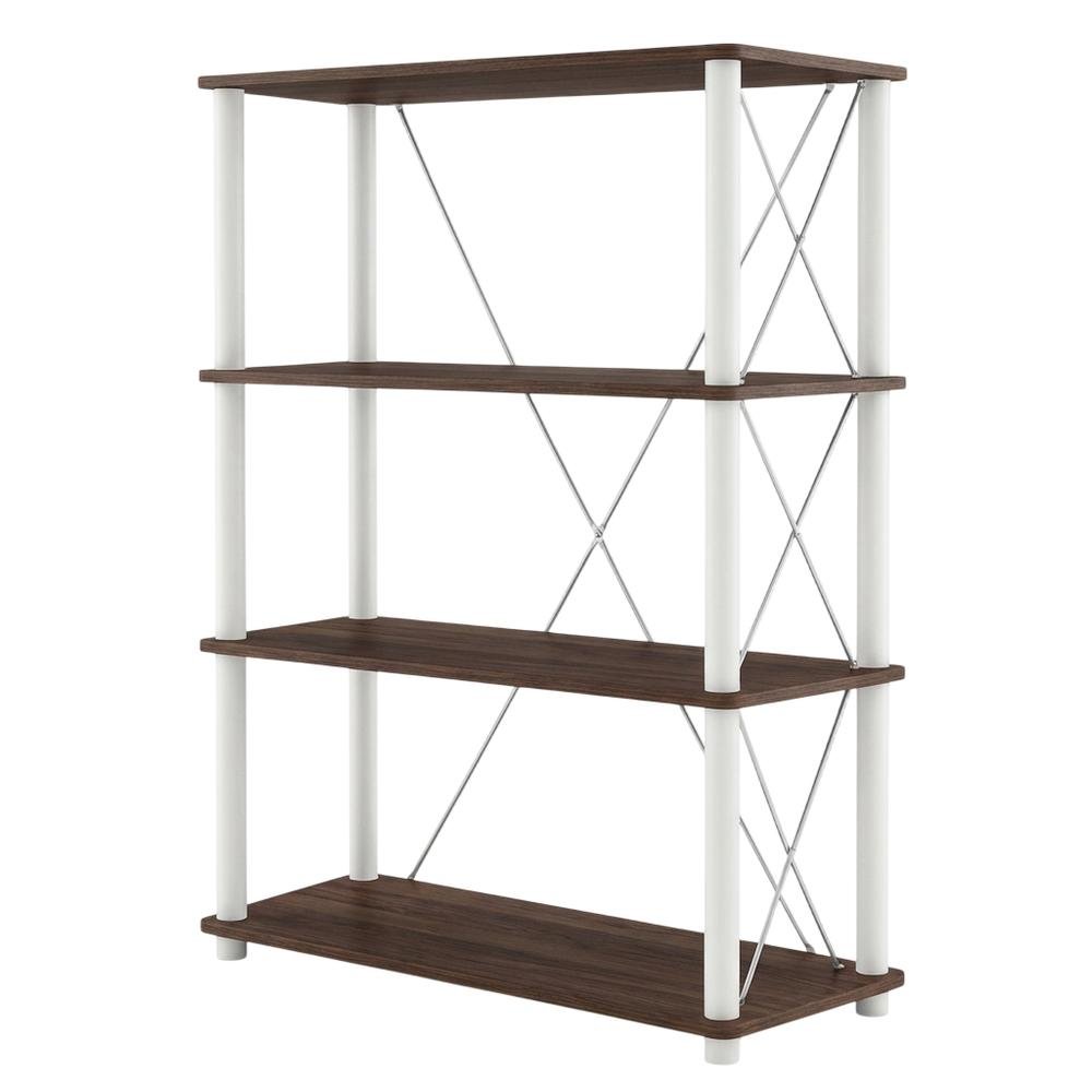 Wood 4-Tier Bookcase with Open Shelving for Stylish Storage. Picture 1