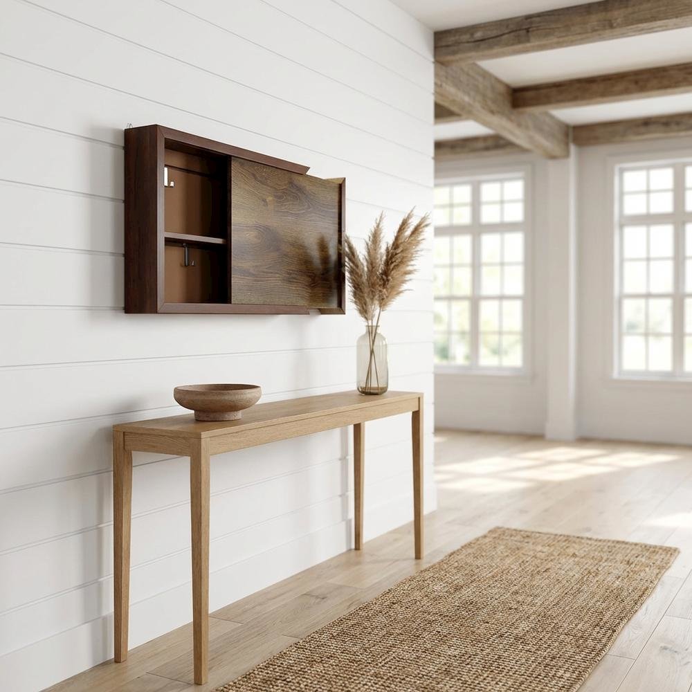 Hidden Storage Cabinet With Photo Frame In Compact 20-Inch Size. Picture 2