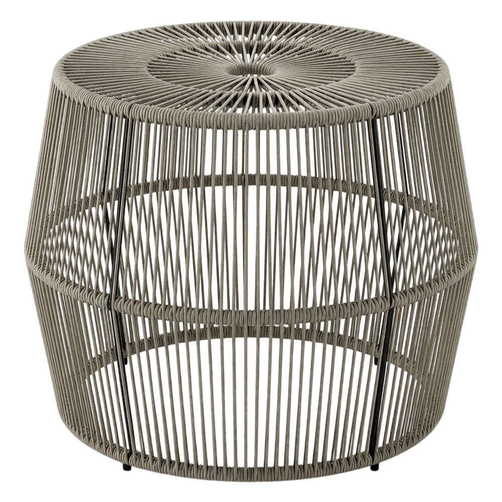 Wicker Outdoor Coffee Table with Round Design, Sturdy Build for Patio Relaxation. Picture 1