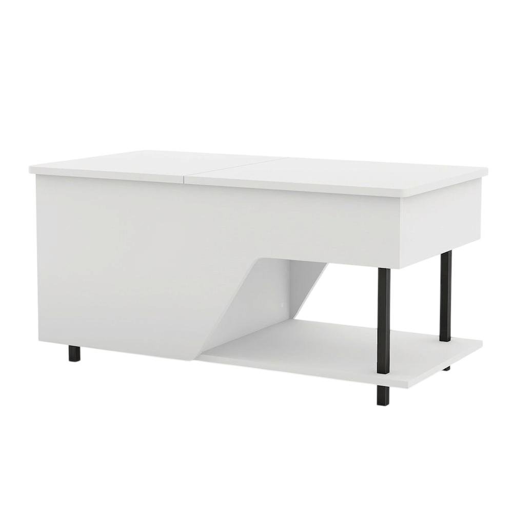 White Lift Top Outdoor Coffee Table With Rgb Led Light. Picture 1