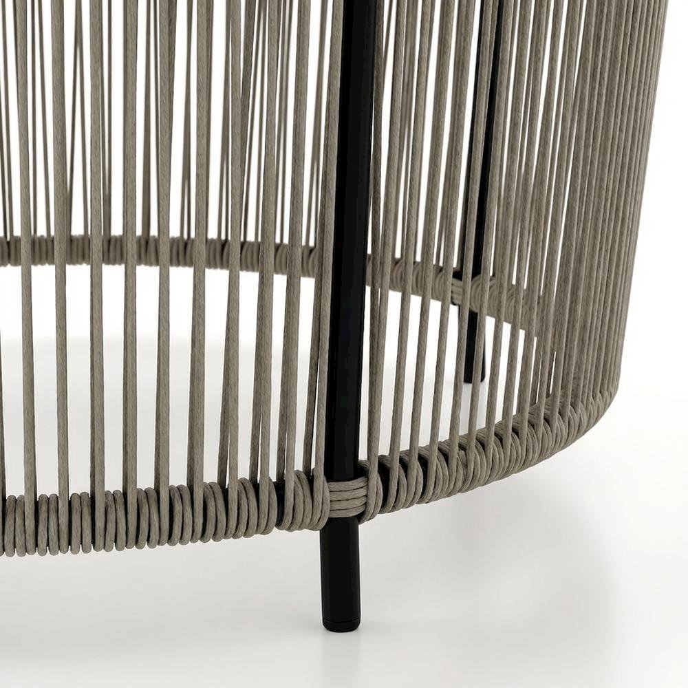 Wicker Outdoor Coffee Table with Round Design, Sturdy Build for Patio Relaxation. Picture 6