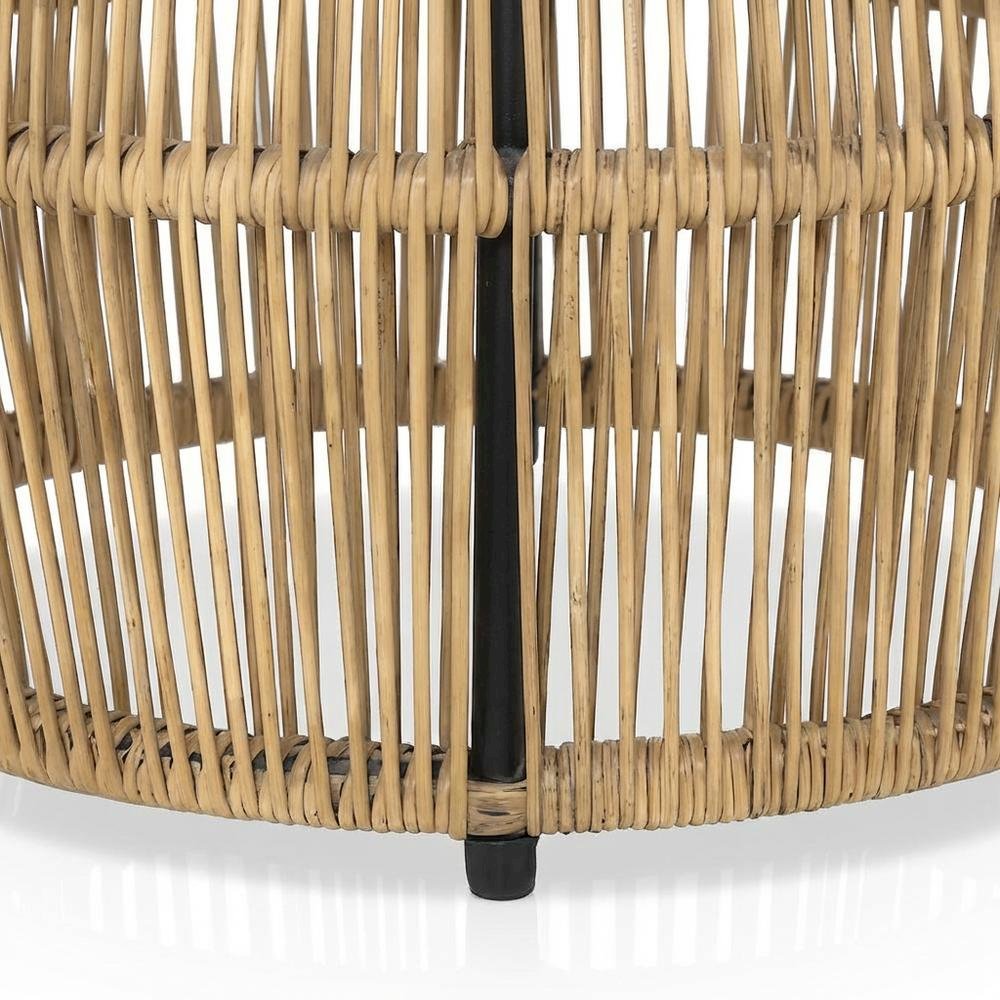 Wicker Round Outdoor Coffee Table with Durable Weave and Resistant Finish. Picture 6