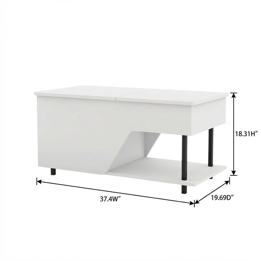 White Lift Top Outdoor Coffee Table With Rgb Led Light. Picture 7