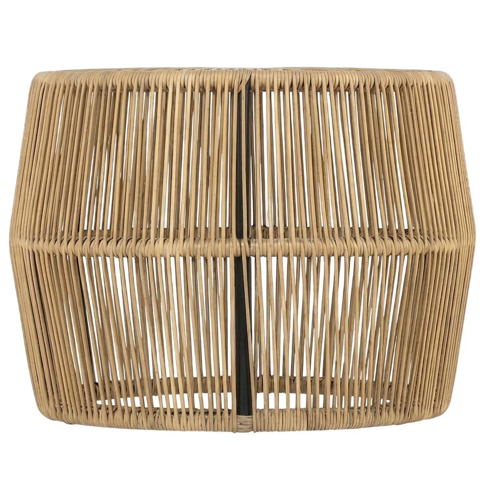Wicker Round Outdoor Coffee Table with Durable Weave and Resistant Finish. Picture 4
