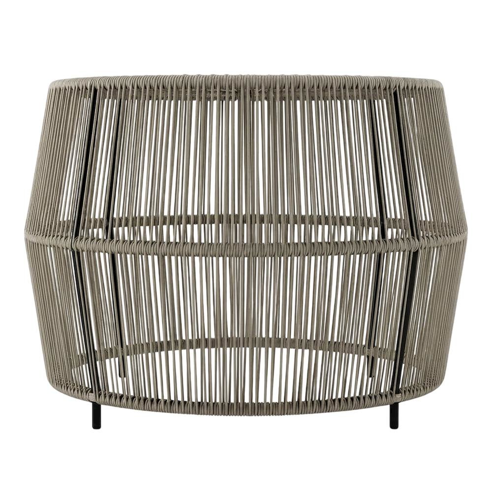 Wicker Outdoor Coffee Table with Round Design, Sturdy Build for Patio Relaxation. Picture 4