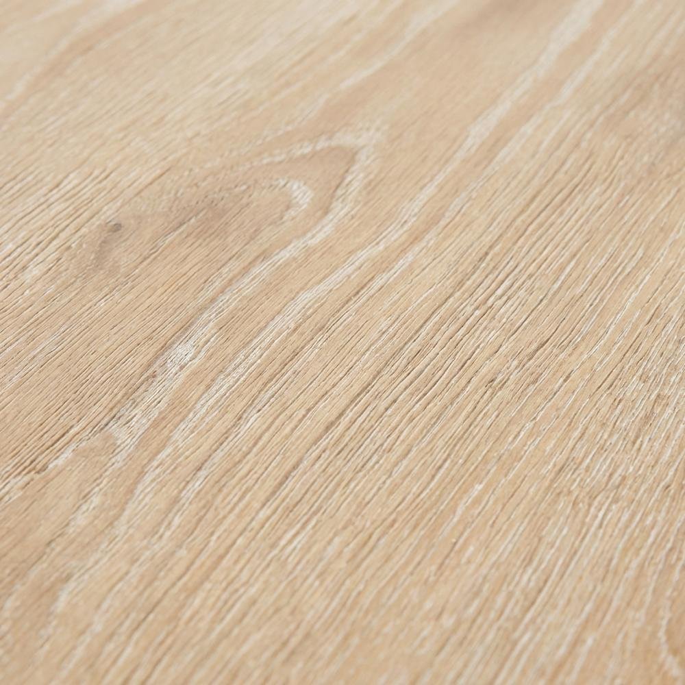 Oval wood end table with plinth base in oak finish, stylish and modern design. Picture 5