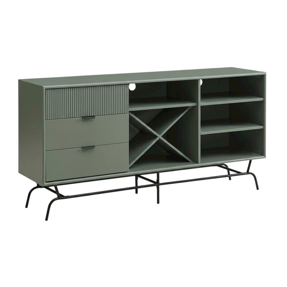 Finish TV Stand with 3-Drawers and 4 Shelves for Modern Living. Picture 4