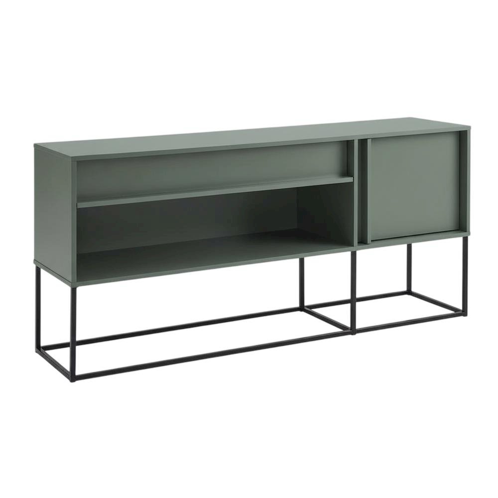 TV Stand with LED Light Features and Engineered Wood Construction. Picture 1