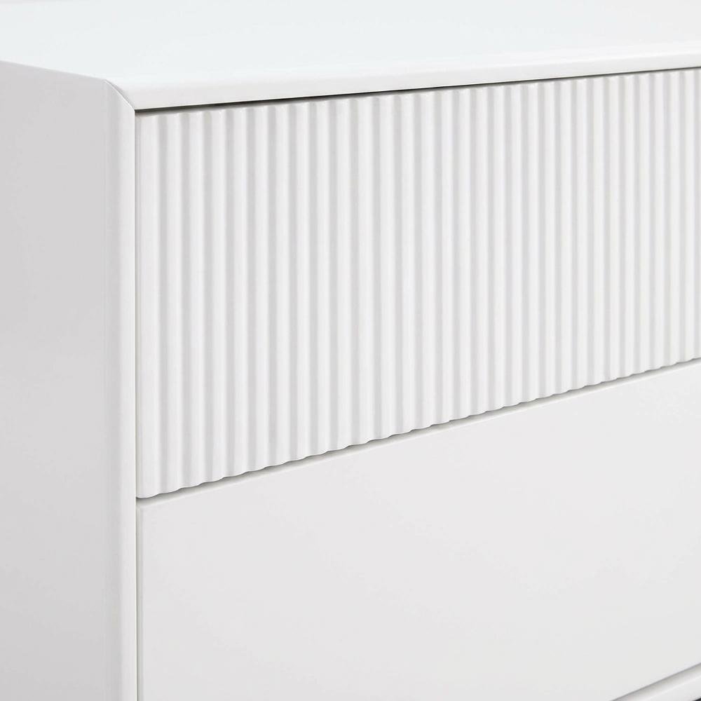White TV Stand for TVs Up to 65 Inches with 3 Drawers. Picture 5