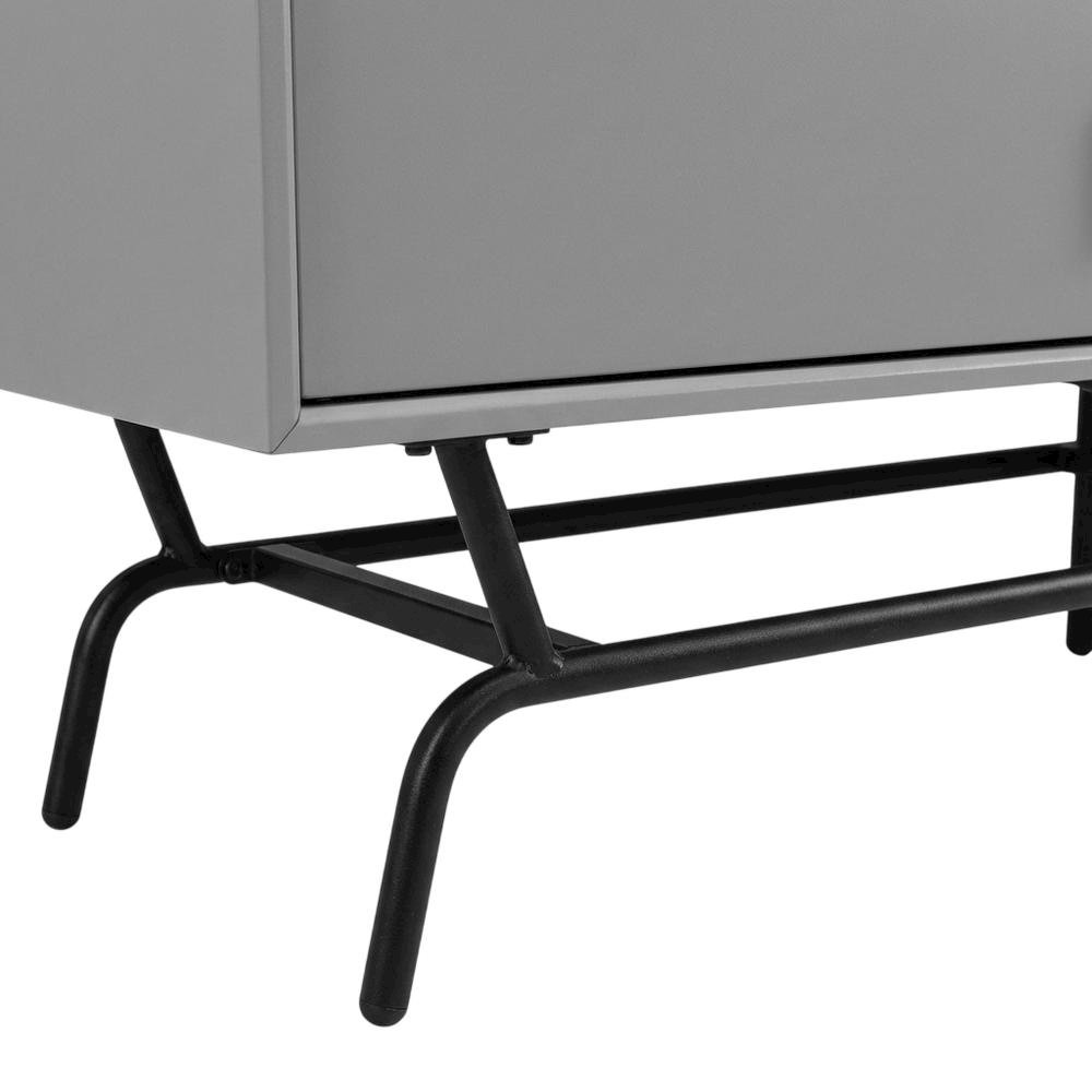Contemporary Gray TV Stand, TVs up to 65 inches, engineered wood construction. Picture 6