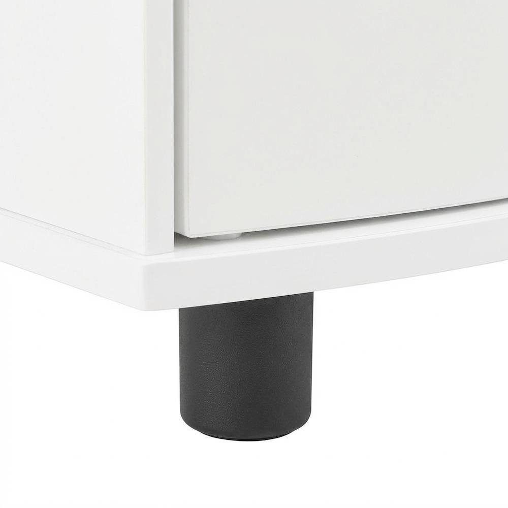 White Corner Storage Cabinet With Led Lighting For Versatile Organization. Picture 6