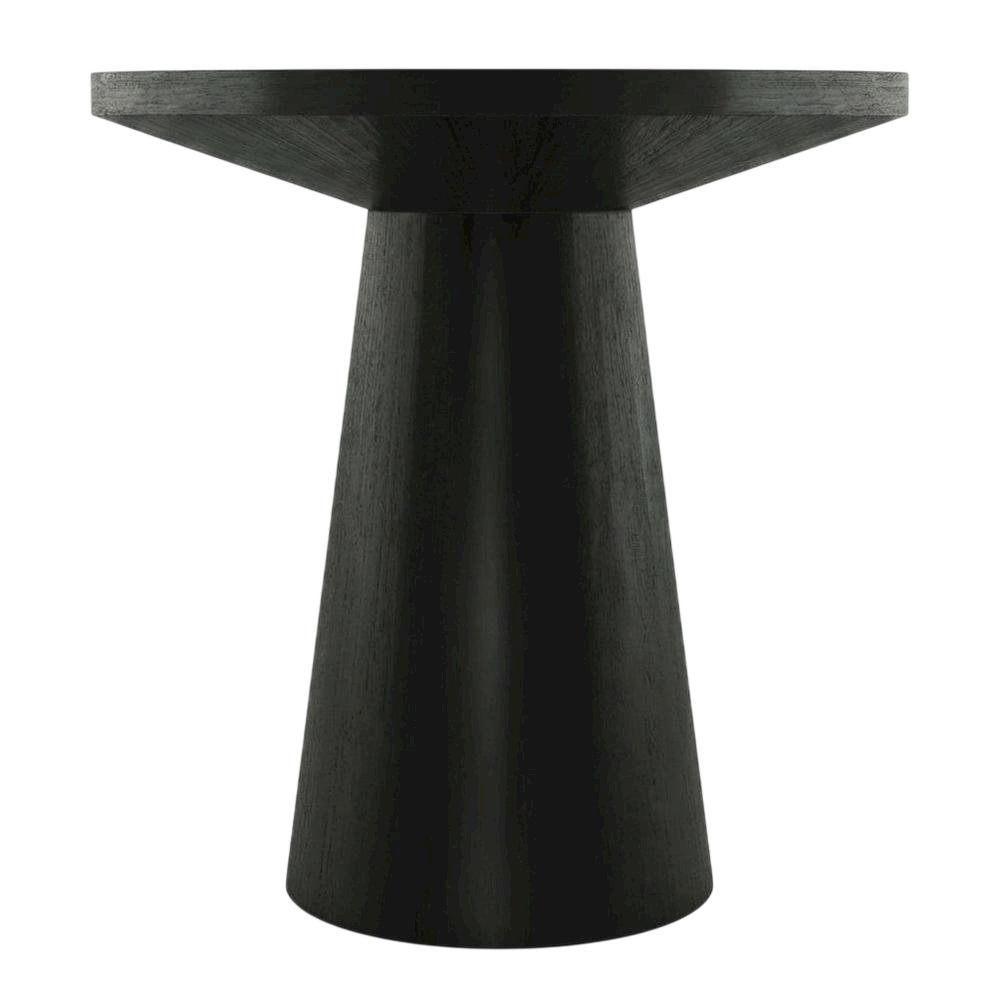 Round Solid Wood End Table with Pedestal Base for Living Room. Picture 4