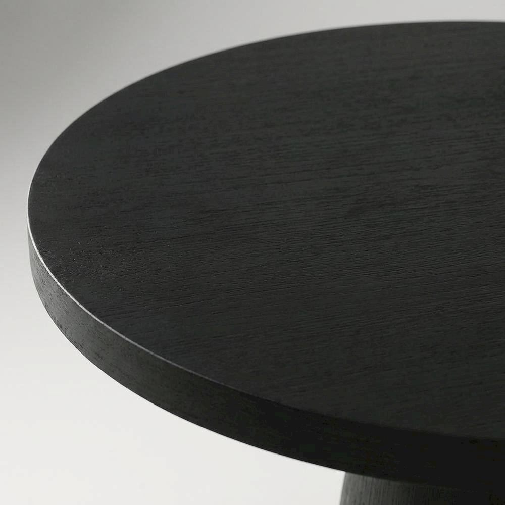 Round Solid Wood End Table with Pedestal Base for Living Room. Picture 5