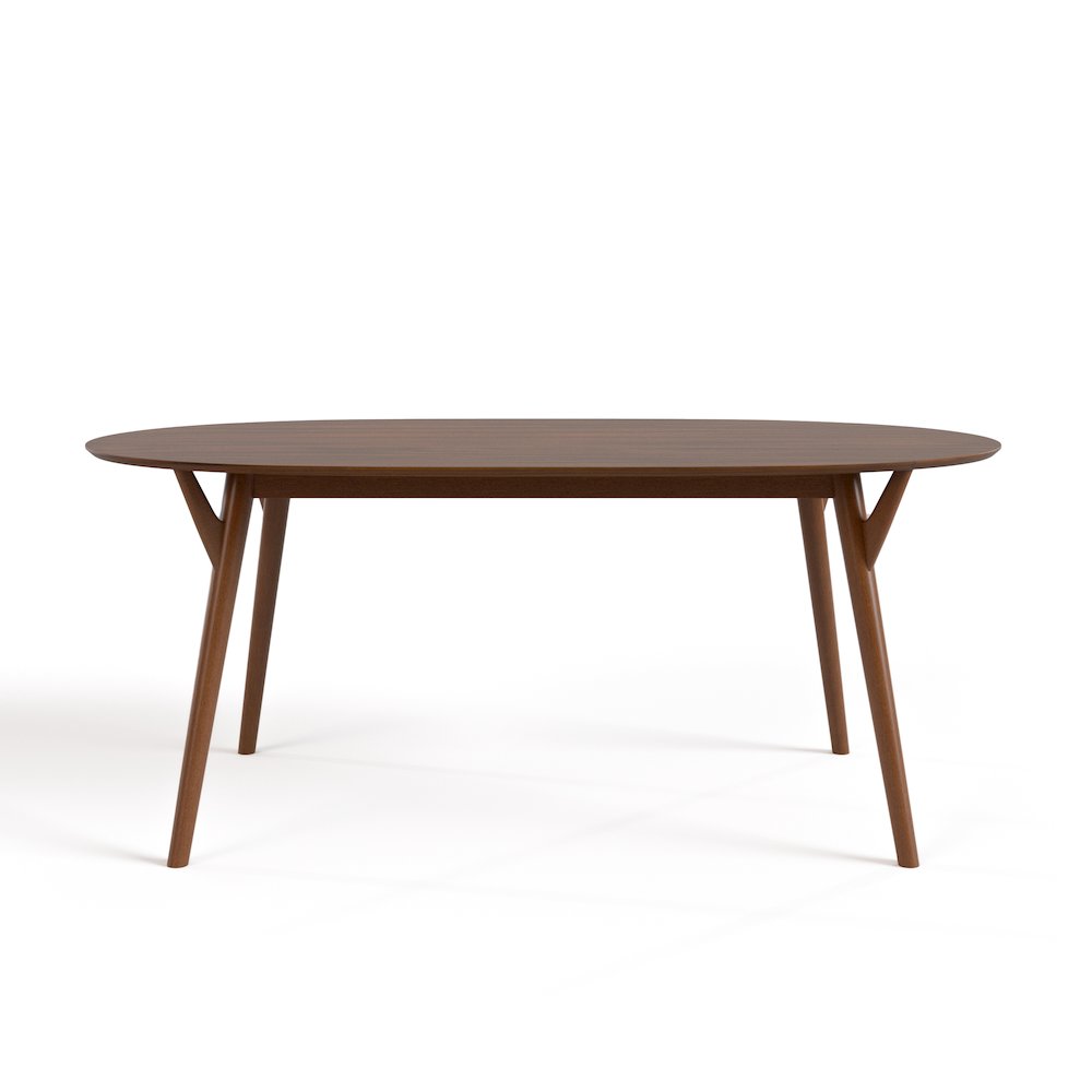 Erik 5-Piece Walnut Wood Dining Table Set with Padded Seat. Picture 2
