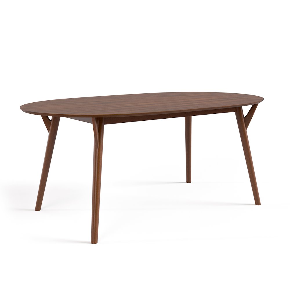 Erik 5-Piece Walnut Wood Dining Table Set with Padded Seat. Picture 3