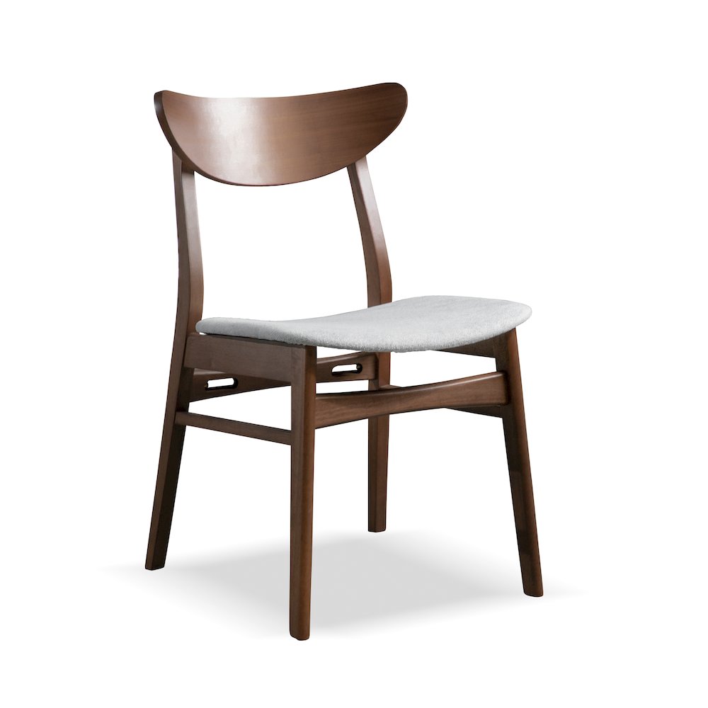 Erik 5-Piece Walnut Wood Dining Table Set with Padded Seat. Picture 6