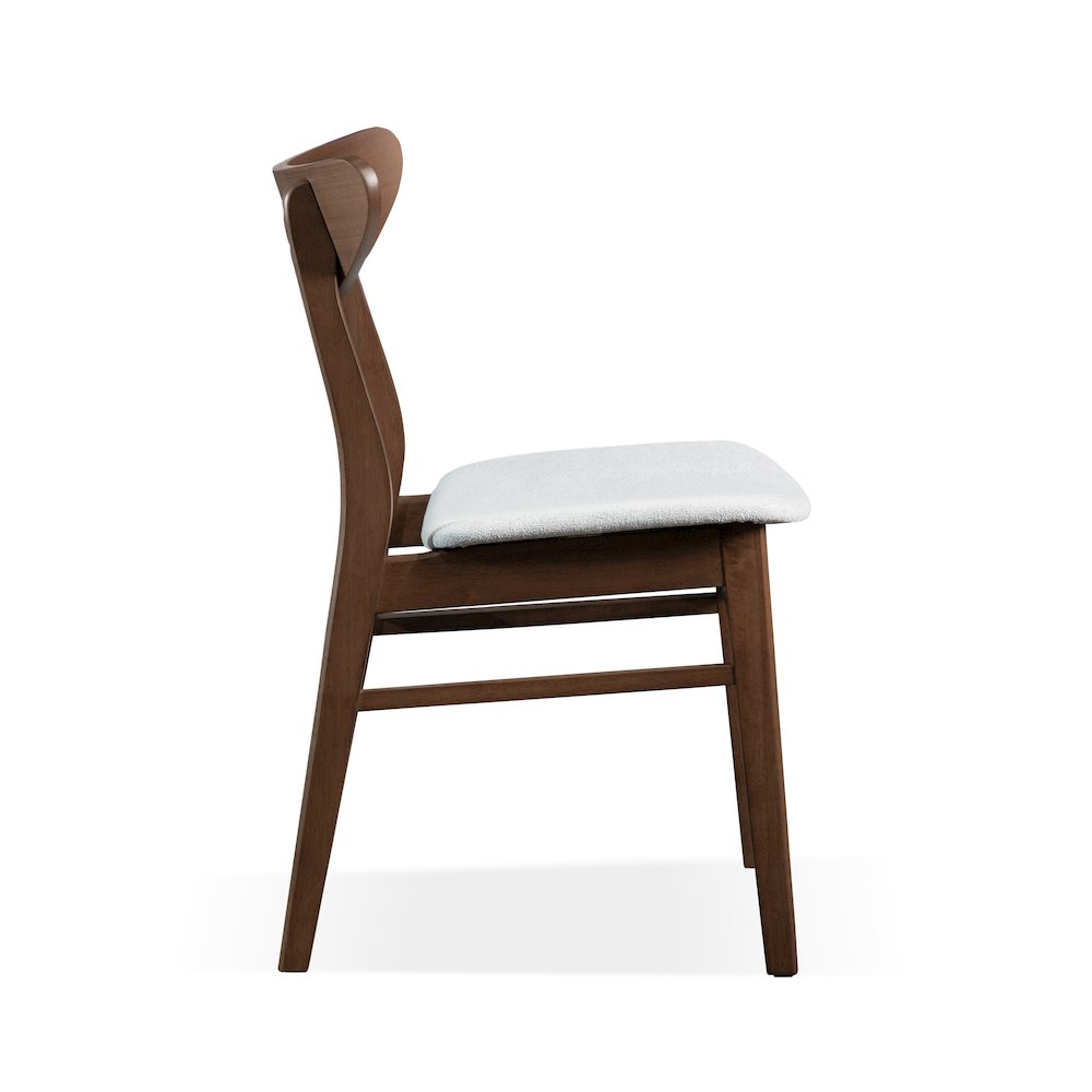 Erik 5-Piece Walnut Wood Dining Table Set with Padded Seat. Picture 7