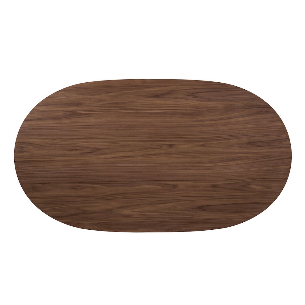 Erik 7-Piece Walnut Wood Dining Table Set with Boucle Seat. Picture 4