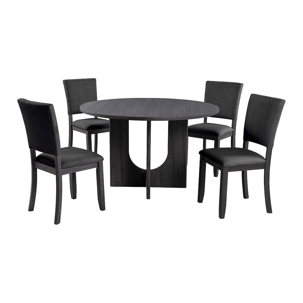 Ravyn Modern Solid Wood 5-Piece Round Dining Table Set. Picture 1