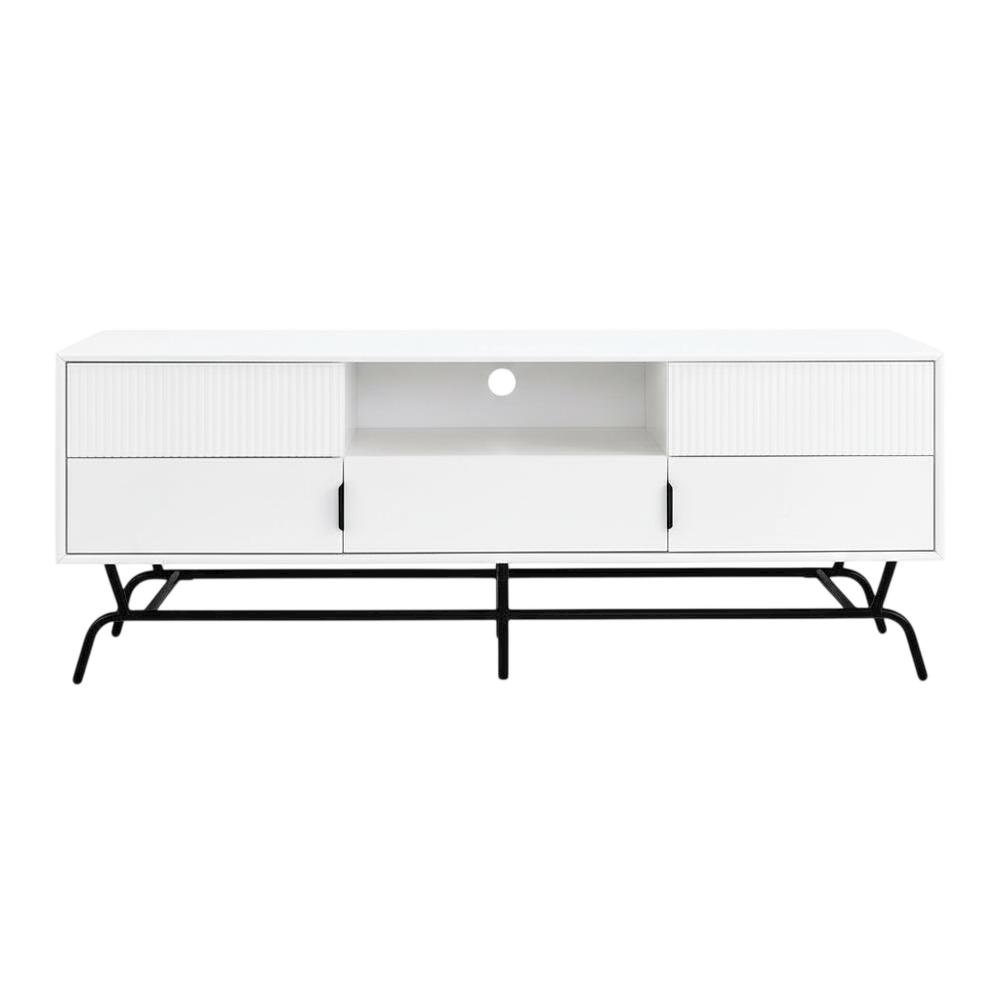 White TV Stand for TVs Up to 65 Inches with 3 Drawers. Picture 4