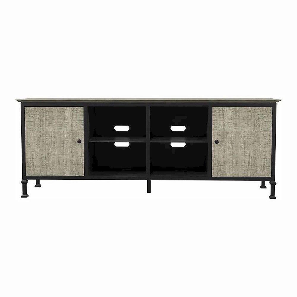 Gray Industrial TV Stand – 72 Inch Wide Entertainment Center For Living Room. Picture 5
