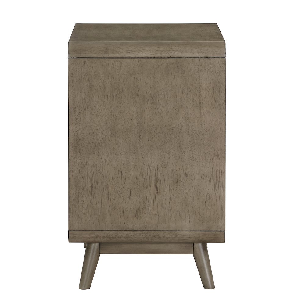 Gray Wooden Nightstand – 1 Drawer Side Table for Bedroom Décor and Storage. Picture 4