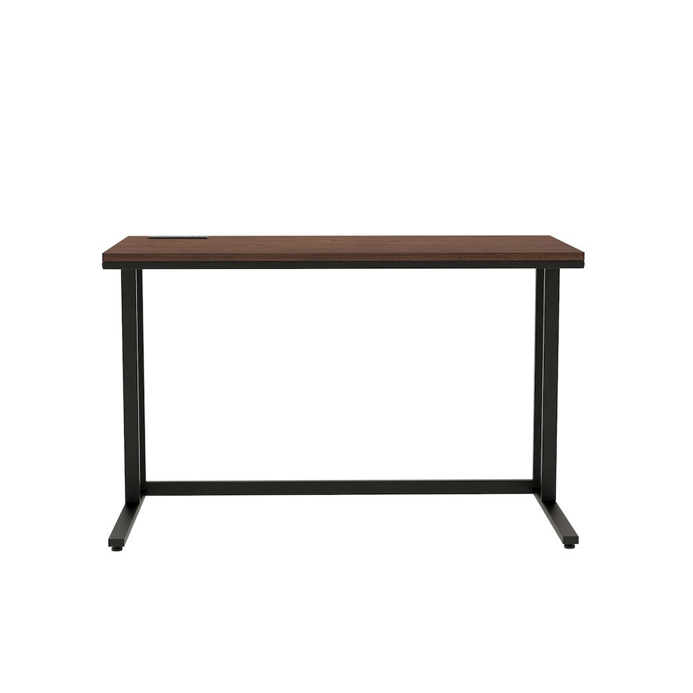 Black Writing Desk – Metal Computer Desk With USB and Power Outlets. Picture 4