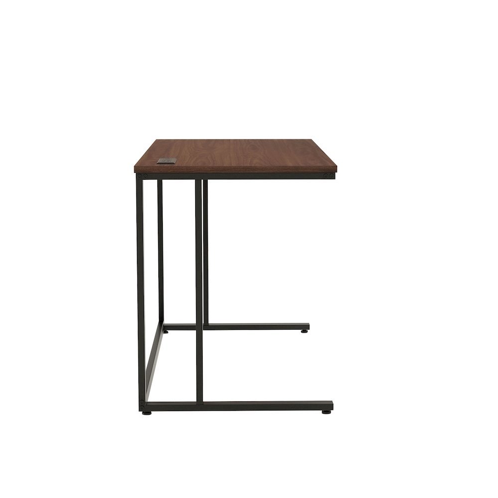 Black Writing Desk – Metal Computer Desk With USB and Power Outlets. Picture 5