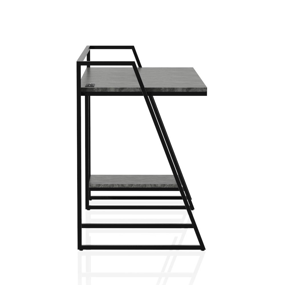 Gray Writing Desk – Metal Computer Desk or Home Office Table with USB. Picture 5