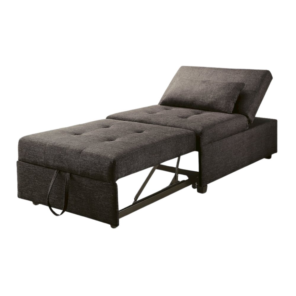 Gray Tufted Folding Ottoman Chair Sofa Bed - 43.5 Inch Long Single Sofa Design. Picture 1