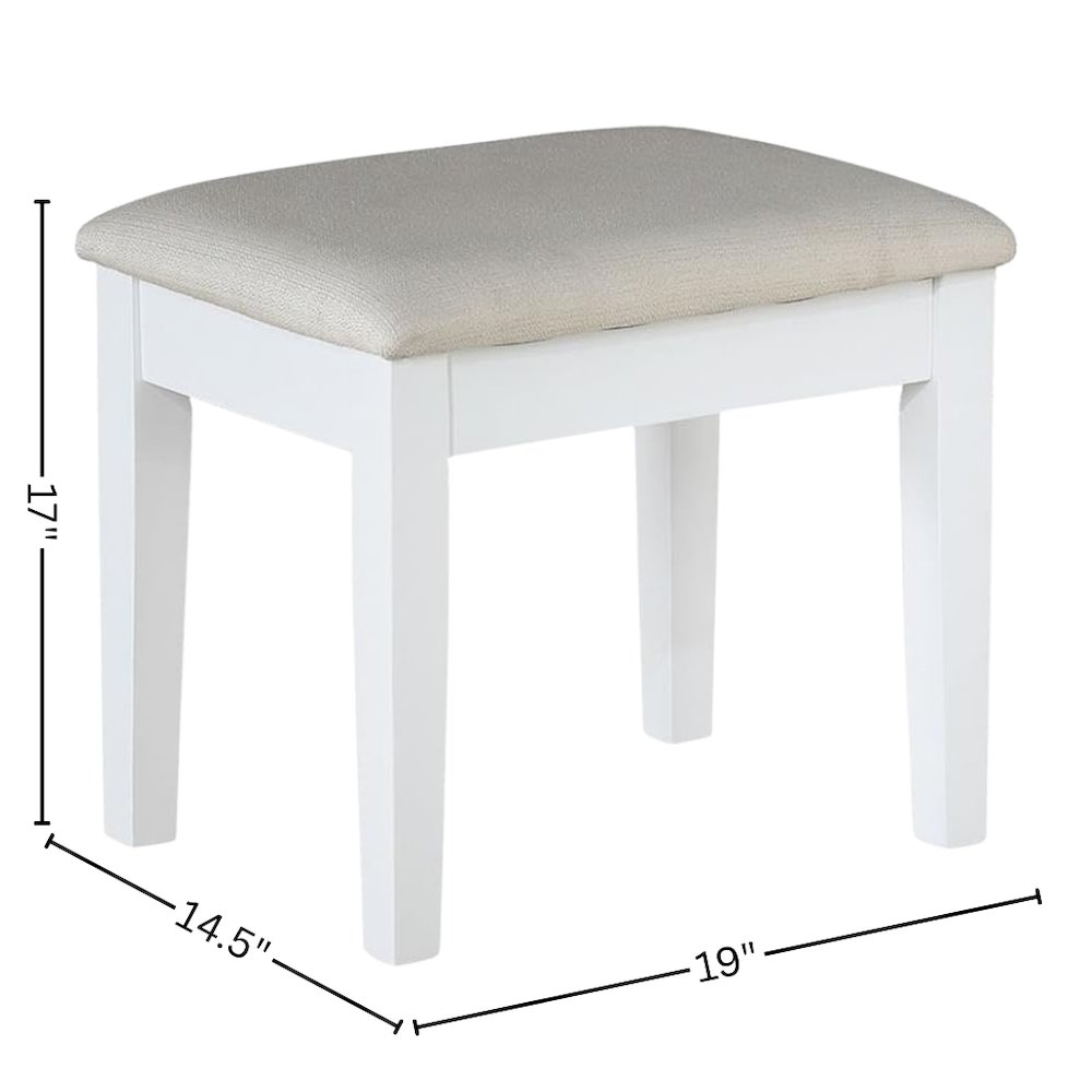 White Makeup Vanity Desk with Mirror and LED Lights – Vanity Desk Set With Stool. Picture 6