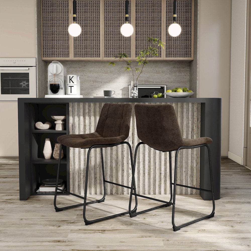 Furniture of America Diam Counter Height Upholstered Dining Chairs (Set of 2). Picture 5