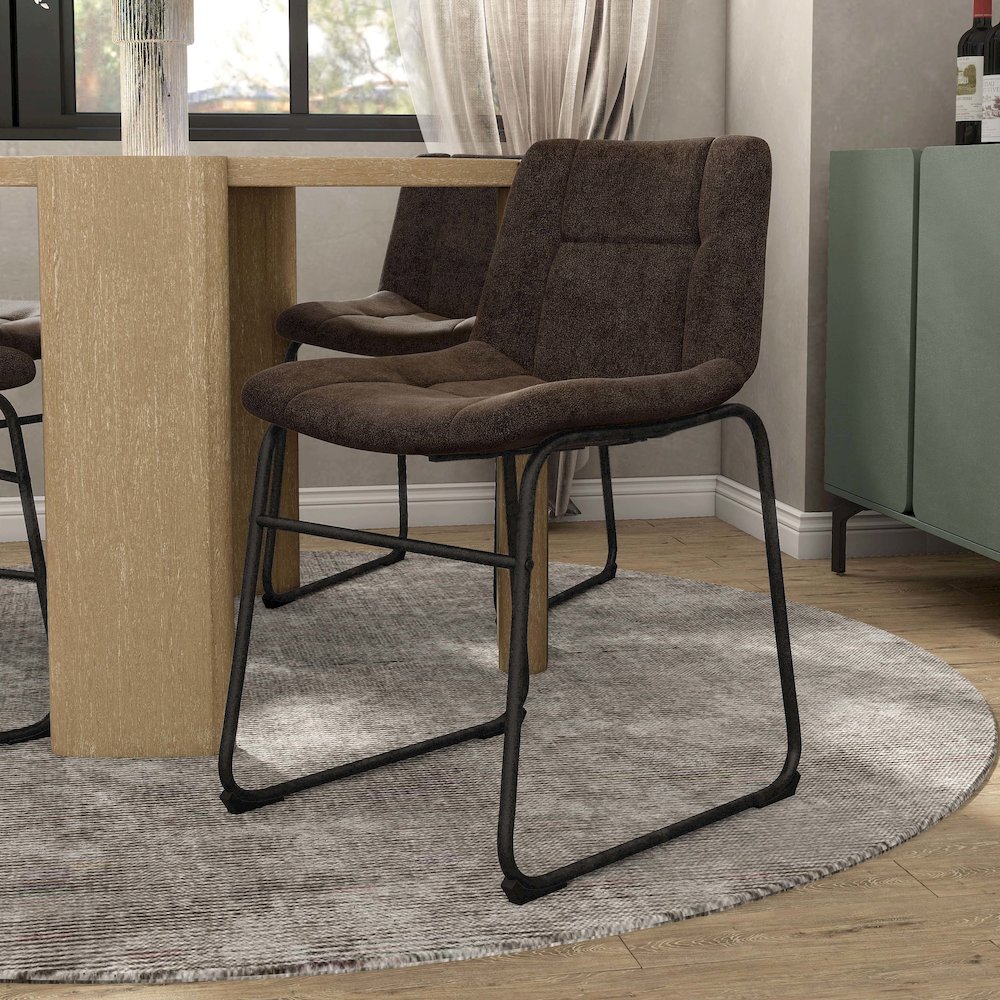 Furniture of America Diam Upholstered Dining Chairs (Set of 2). Picture 4