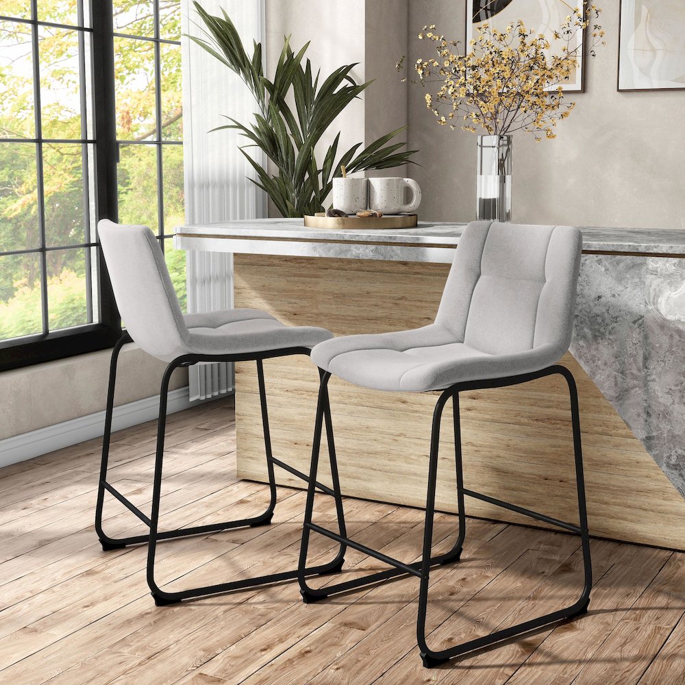 Furniture of America Diam Counter Height Upholstered Dining Chairs (Set of 2). Picture 4
