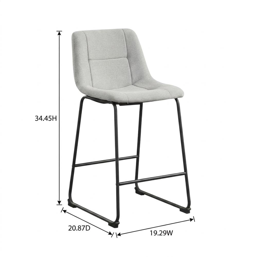 Grey upholstered dining chairs, set of 2, modern design, comfortable seating. Picture 6