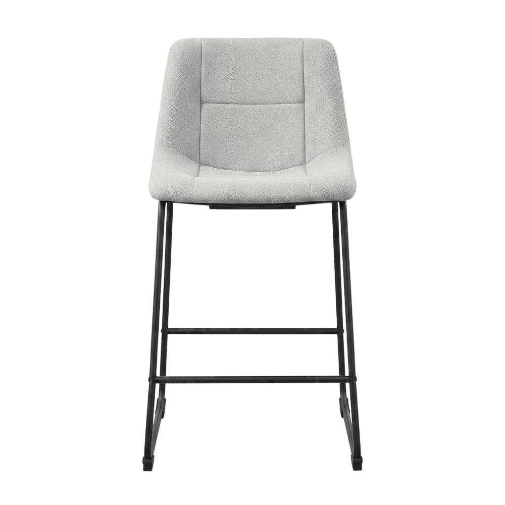 Grey upholstered dining chairs, set of 2, modern design, comfortable seating. Picture 5
